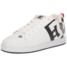 DC 남성용 코트 그래픽 스퀘어 로우 스케이트 슈즈 화이트/블랙/블랙. 6