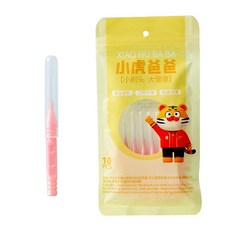 小虎爸爸牙縫刷 L型護牙潔牙 深入清潔, 1套, 1套, 直款10入組