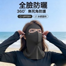 防曬口罩冰絲3d型全臉護頸一體式口罩騎行戶外女防紫外線男面罩