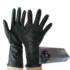 손목긴 니트릴 위생장갑 100매 Long Cuff Nitrile Glove, 1개, S, 블랙