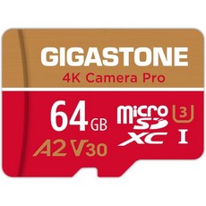 5년 데이터 복구 기가스톤 128GB 마이크로 SD 카드 GoPro용 4K 비디오 녹화 액션 카메라 DJI 드론 닌텐도 스위치 최대 100/50MB/s MicroSDXC 메모리, 64GB 4K Game Pro 1-Pack