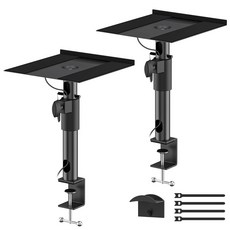 Klipsch 책장 스피커 스탠드용 클램프 온 데스크탑 스탠드 페어 - R-50M R-51M R-41M R-15PM 및 기타 책상 Wr 케이블 관리용 높이 조절 가능한 데