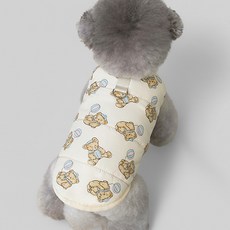 해피펫밀리 웜테디 패딩조끼, 1개, 베이지