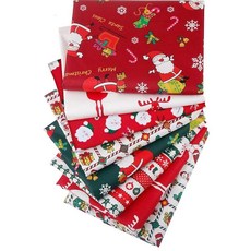 Aubliss 8pcs Fat Quarter Fabric Bundles 100% Cotton 20 x Quilting Craft Pre Cut Squares Sheets for, 크리스마스