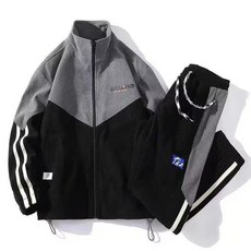 休閒運動套裝男士春秋季潮牌青少年寬鬆兩件套帥氣運動服外套