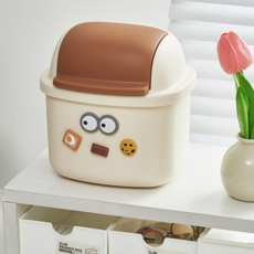 더자카 귀여운 데스크 미니 휴지통, 브라운