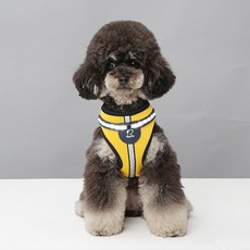 RealPet 화이트 LED 강아지 외출 하네스, YELLOW, 1개