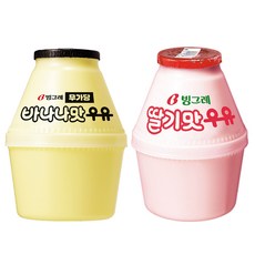 빙그레 바나나 무가당우유+딸기우유 240ml 혼합 48개