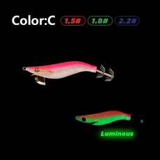 에깅 오징어 낚시 미끼 1.5 # 1.8 # 2.2 # 나무 새우 미끼 미니 오징어 미끼 빛나는 문어 지그 웹풋, 02 70mm 7g, 11 C