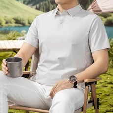 男士冰絲涼感polo衫 夏季透氣吸濕排汗短袖商務休閒上衣