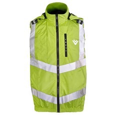 風神 空調服 22V SA2-RFV 螢光綠 3M 反光背心 無袖背心 空調工作服 可拆帽風扇外套【威威五金】, 1個, L號，只要買背心-螢光綠，(無配件)