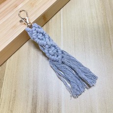 我家有隻貓 手工編織掛飾 包包掛飾 絨毛吊飾 聖誕禮物 手機掛飾 DIY掛飾 兒童節 聖誕節 萬聖節 生日禮物 禮物 交換禮物, 1個, 編織流蘇-灰色, 灰色