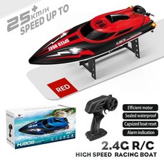 RC 배터리 보트 2.4Ghz 25 km/h 고속 원격 제어 레이싱 선박 배 조종, Red, 1개