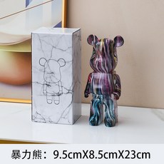 폭력적인 곰 장식품 창조적 인 재미있는 거실 TV 캐비닛 장식 어린이 돼지 저금통 트렌드 오피스 클럽 장식, 27cm, 매직 컬러 8, 1개