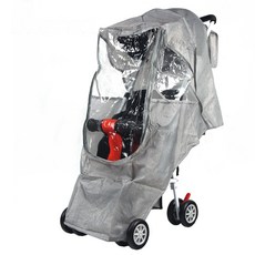 小崴生活館 KOOMA 嬰兒手推車傘車防風遮雨罩，高透明防潑水，通用款, 灰色, 1個