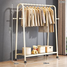옷걸이 바닥형 침실 실내 옷걸이 수납선반 빨래걸이 옷걸이, 흰색 100cm-단층 두꺼운 19관