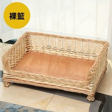 籐編寵物床 - 夏季涼蓆 四季通用 - 大中型犬適用, 1個, 原色裸窩,五號2.5kg以内
