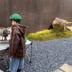 兒童連帽格紋休閒炒年糕休閒外套炒年糕