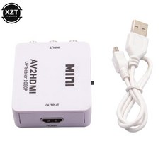 미니 AV2 HDMI 호환 RCA AV CVBS to HDMI 호환 컨버터 박스 AV to 비디오 어댑터 HDTV TV PC DVD Xbox 프로젝터용 신제품, 02 WHITE