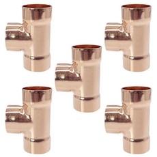 Joywayus 구리 3.8cm(1-1/2인치) C x C x C 스웨트 납땜 티 압력 피팅 1개 주거용 상업용 배관 파이프용 땀 납땜 연결, 1/2"-5PCS