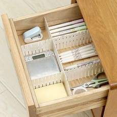 서랍 칸막이 재단형 속옷 정리 플라스틱 파티션 수납함, 중형 화이트, 1개, 중형 화이트