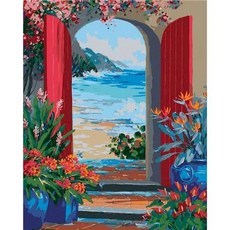 숫자로 PhotoCustom 페인트 40x50cm 캔버스 벽 예술에 그림을위한 성인 DIY 페인트를위한 문 풍경 홈 장식 선물 218273, 20x30cm no frame, 9924836