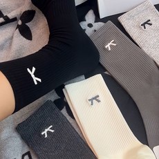 純欲風刺繡襪子女秋冬新款蝴蝶結按摩底堆堆ins韓版甜美高腰女襪