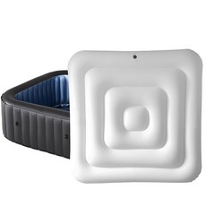 5.2Ft Inflatable Hot Tub Cover Energy Saving Lid for Square Hot Tub Outdoor Inflatable Hot Tub Fol, 화이트