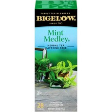 Bigelow Mint Medley 허브 티백 28개 박스 (1팩) 민트 티백 페퍼민트 & 스피어민트 허브 티 천연 글루텐 프리, 1개