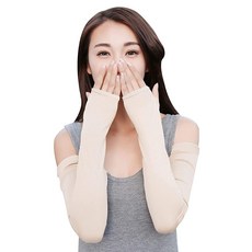 Bellady 여성용 아웃도어 썬 블록 부드러운 긴 팔 슬리브 핑거리스 장갑 화이트. 162476