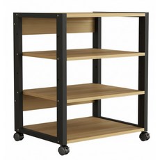 오디오 선반 수납장 이동식 앰프 랙 포로젝터 홈시어터 선반 CD 노래방 콘솔 음향기 철제 다이, 오크 4단 간격 18cm