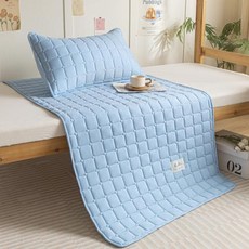 침대 토퍼 2024 솔리드 얇은 매트리스 경량 통기성 및 세탁 가능 80 90 100 120 150 180 1 개, 없음, 없음, 34) Light Blue - 180x200cm