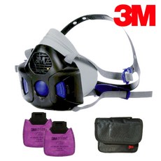 3M 방독면 풀셋트 - 석면 미세입자 독성분진 작업 패키지 구성, HF-800 석면 미세입자 독성분진용 구성 S, 1개