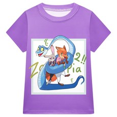 兒童短袖T恤 瘋狂動物城卡通印花上衣