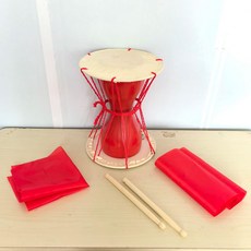 소형장구 미니 무용 전통 타악기 장구 북 줄북 민속 체험 25cm 무용장구 국악기, 1개, 25x32 스카프레드스트랩