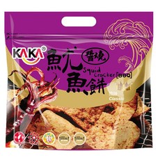 KAKA 卡卡醬燒魷魚餅 酥脆海鮮零食 獨立包裝分享, 120g, 1個