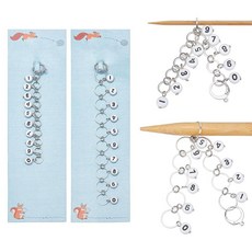 NBEADS 숫자 비즈 뜨개질 행 카운터 체인 2개 램프워크 비즈 스티치 마커 아크릴 행 카운팅 액세서리 연결 링 포함 바느질 뜨개질 크로셰 추적 프로젝트 진행 상황용, NBEADS 숫자 비즈 뜨개질 행 카운터 체인 2개,