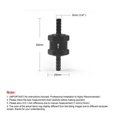 오토바이 연료 밸브 10mm 단방향 디젤 비복귀 라인 알루미늄 8mm 체크 6mm 12mm, Black 6MM