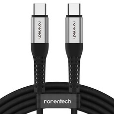 로랜텍 초고속 충전케이블 C타입-C타입 PD 60W, 3m, 실버블랙, 1개