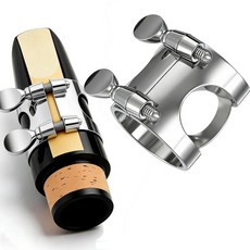 Foyods 클라리넷 리가처 B 플랫 1개 실버 황동 리가쳐 클립 클램프 마우스피스 패스너 조절 가능한 나사 리드 포함 목관악기 교체용 289023, Foyods 클라리넷 리가처 B 플랫 1개, 실버 황동