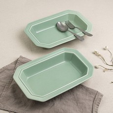 시라쿠스 네이처 프리즈 한식/양식 플레이팅 그릇 팔각오발볼, 2P, 그레이(무광)