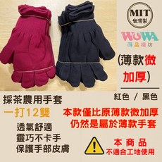 【蒔品襪坊】臺灣製造 優惠價一打 12雙160元 薄款加厚 農用 園藝 採茶 工作手套 舒適透氣 彈性 13針尼龍手套, 黑色（13針薄款微加厚，3條紗製成）,單一尺寸, 1個