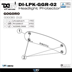 DIMOTIV GOGORO 15-23 頭燈護片 DI-LPK-GGR-02，保護頭燈，防止碎石撞擊，提升外觀質感, 螢光紅, 1個