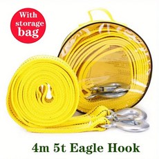 헤비 듀티 자동차 견인 케이블 풀 로프 스트랩 후크 밴 복구 U 이글 4 미터 5 톤, 1개