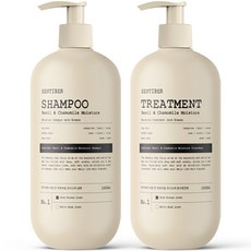 1+1 센티베르 바질 앤 캐모마일 대용량 샴푸&트리트먼트 세트 1000ml 허브브리즈향 약산성 미용실 향기좋은, 1세트