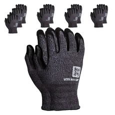 Cheonhamujeok NBR塗層 WORKMAN 實惠型防滑手套 雙手適用 L, 黑色, 10個