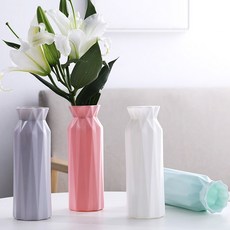 색좋은 꽃꽂이 한송이 홀더 화병 플라스틱 인테리어 7x20cm, 그레이