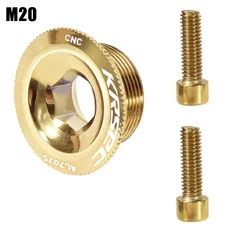 KRSEC 자전거 통합 크랭크 셋 나사 Mtb 크랭크 커버 캡 산악 자전거 Hollowtech 연결로드 커버 캡 M18M20 사이클링, [03] KC-M20 gold