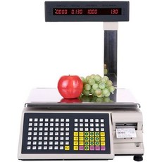 디지털 가격표 인쇄 저울 양면 LCD 디스플레이 상업용 가격 계산 열전사 프린터 전자식 바코드 슈퍼마켓 계산대용 최대 30kg