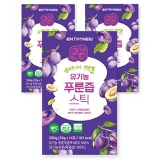 엔트리뉴 100% 유기농 푸룬즙 스틱, 3박스, 280g